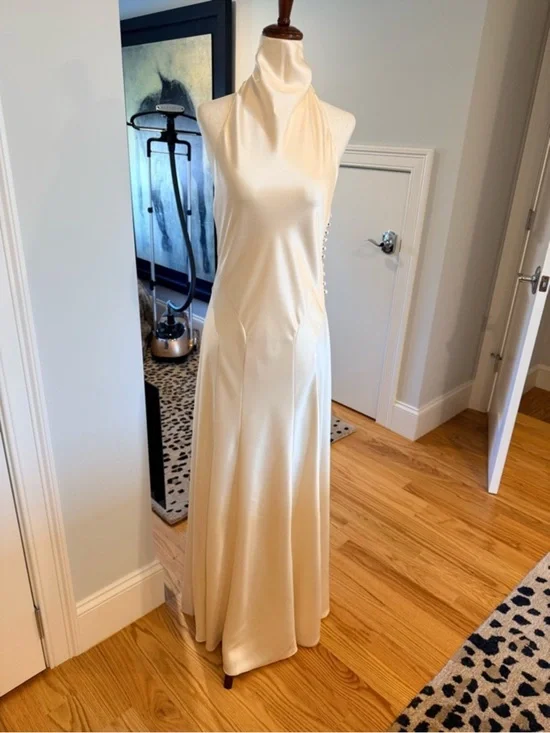 Reformation Roy Cream High-Neck Maxi Gown - Picture 10 of 16